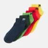 Fila QUARTER PLAIN 6 PACK - Socken - Yellow/orange/ferra/benetton/bengreen/oil Blue -Fila Verkaufe 3f2170183f5940568269df25f355124c