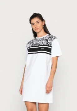 Fila BUDVA TEE DRESS - Jerseykleid - Bright White/black