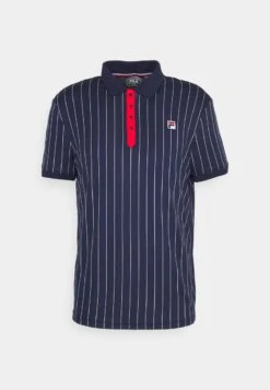 Fila STRIPES - Poloshirt - Navy/white -Fila Verkaufe 64d5f0297c524f2f9fa44bcee765cec9