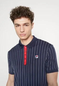 Fila STRIPES - Poloshirt - Navy/white -Fila Verkaufe 6fd168a8f13946f49e1b681531173fe0
