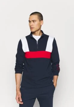 Fila PARESH ZIP - Sweatshirt - Black Iris/true Red/bright White