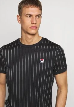 Fila STRIPES - T-Shirt Print - Black/white -Fila Verkaufe 76377a4e1e744fd28442cffb2e83dbbc