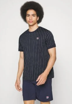 Fila STRIPES - T-Shirt Print - Navy/white