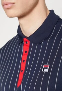 Fila STRIPES - Poloshirt - Navy/white -Fila Verkaufe 87e6ea2e0e124fb9a62b3f62bc562640