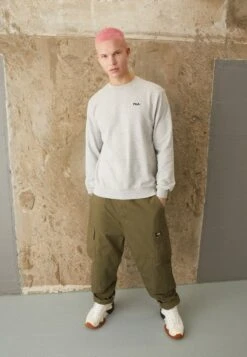 Fila BRUSTEM CREW - Sweatshirt - Light Grey Melange -Fila Verkaufe 92b4ca983d9c40d89db5e6ac68280a80