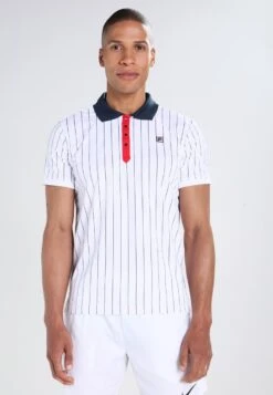 Fila STRIPES - Poloshirt - White/peacot Blue/red