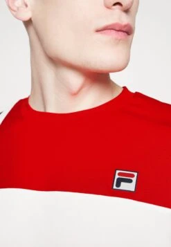 Fila KARL - Sport T-shirt - White/red -Fila Verkaufe c80c7891b2b94551a68472a49ced495e