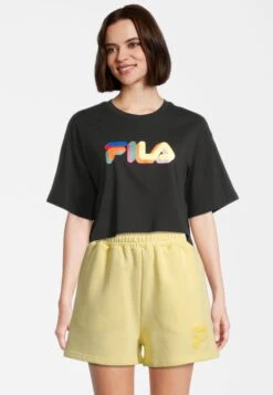 Fila APPAREL BEUNA CROPPED GRAPHIC TEE - T-Shirt Print - Black