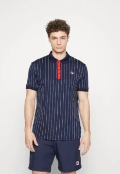 Fila STRIPES - Poloshirt - Navy/white