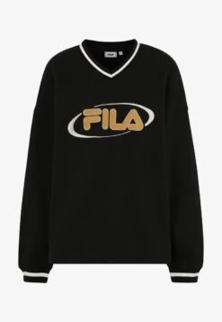 Fila HELEN LOOSE FIT V-NECK - Sweatshirt - Black